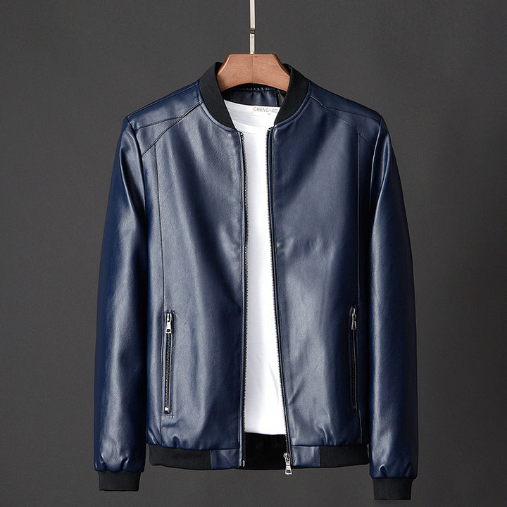 Leather jacket slim men's leather jacket - Image 3