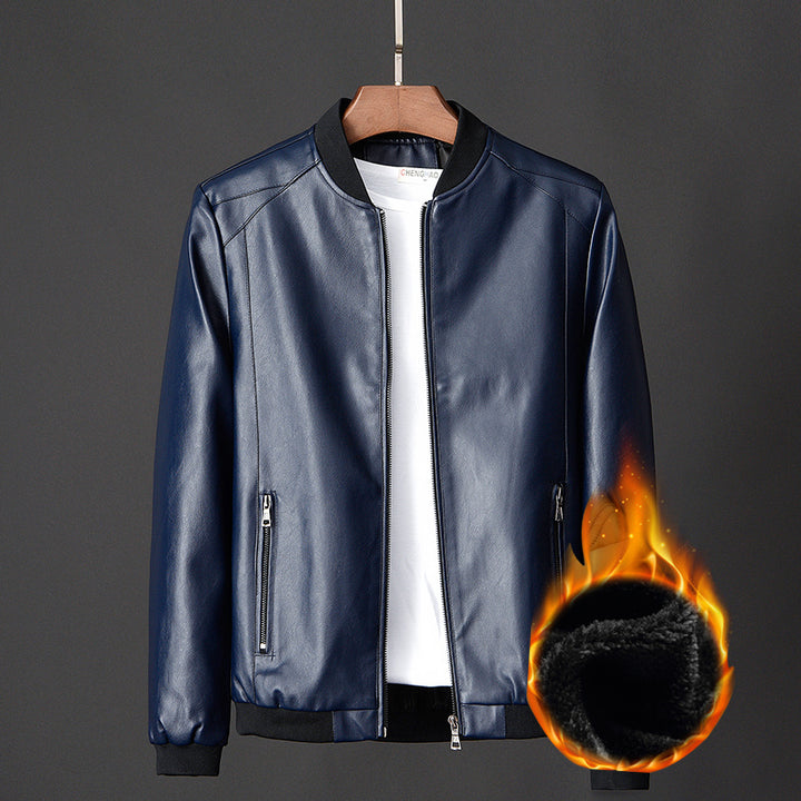 Leather jacket slim men's leather jacket - Image 4