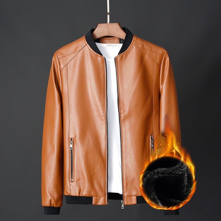 Leather jacket slim men's leather jacket - Image 6